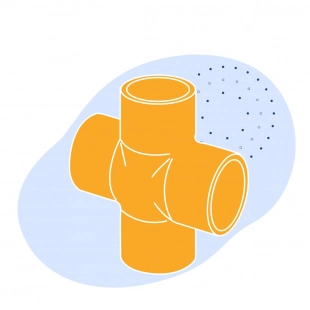 Чугунная крестовина раструбная Ду 800 мм