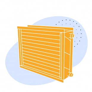 Калорифер паровой 552.3 кВт±8% 25000 м3/ч 125.27 м2±1.5%