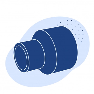 Переход ПНД приварной концентрический Ду 125 мм Ру 90 кгс/см2