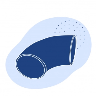 Титановый отвод 90° 27.3х2.5 мм ВТ1-0 ГОСТ 17375-2001